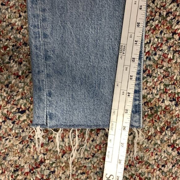 Abercrombie & Fitch Langdon Blue Light Wash Slim Frayed Hem Jeans Size 29 X 26 - Picture 12 of 13